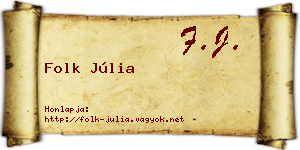 Folk Júlia névjegykártya